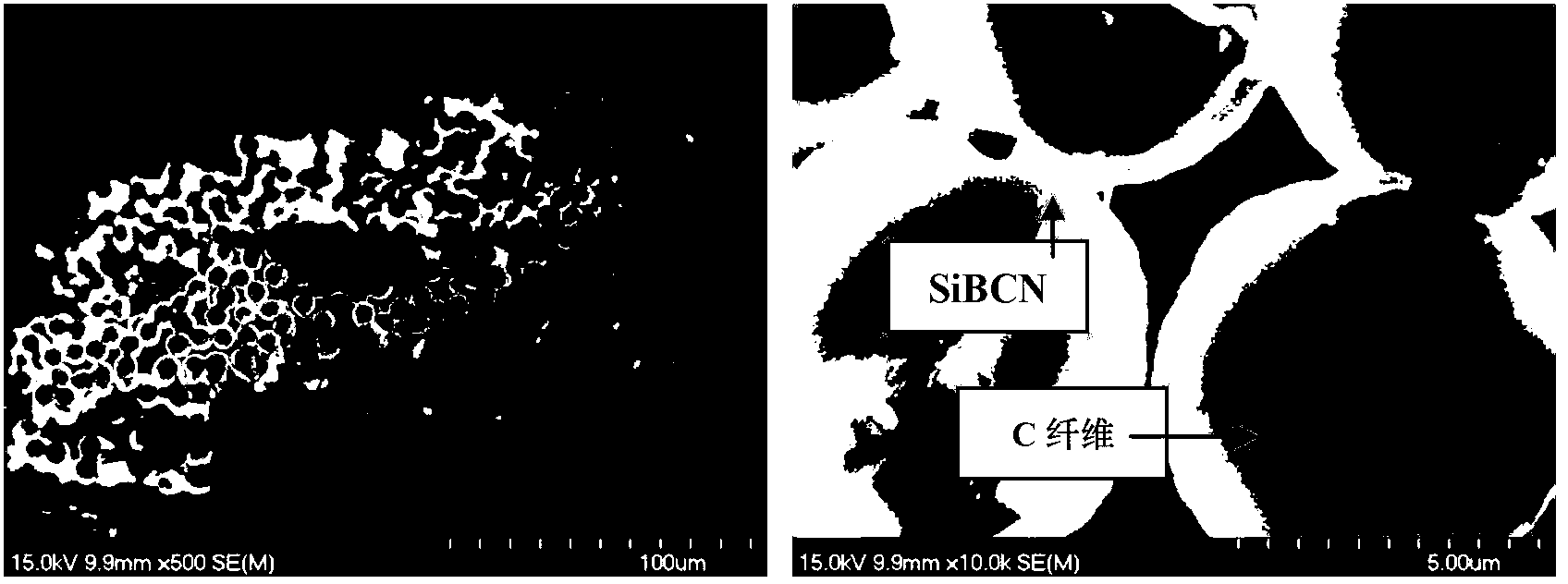 Chemical vapor deposition method of Si-B-C-N amorphous ceramic