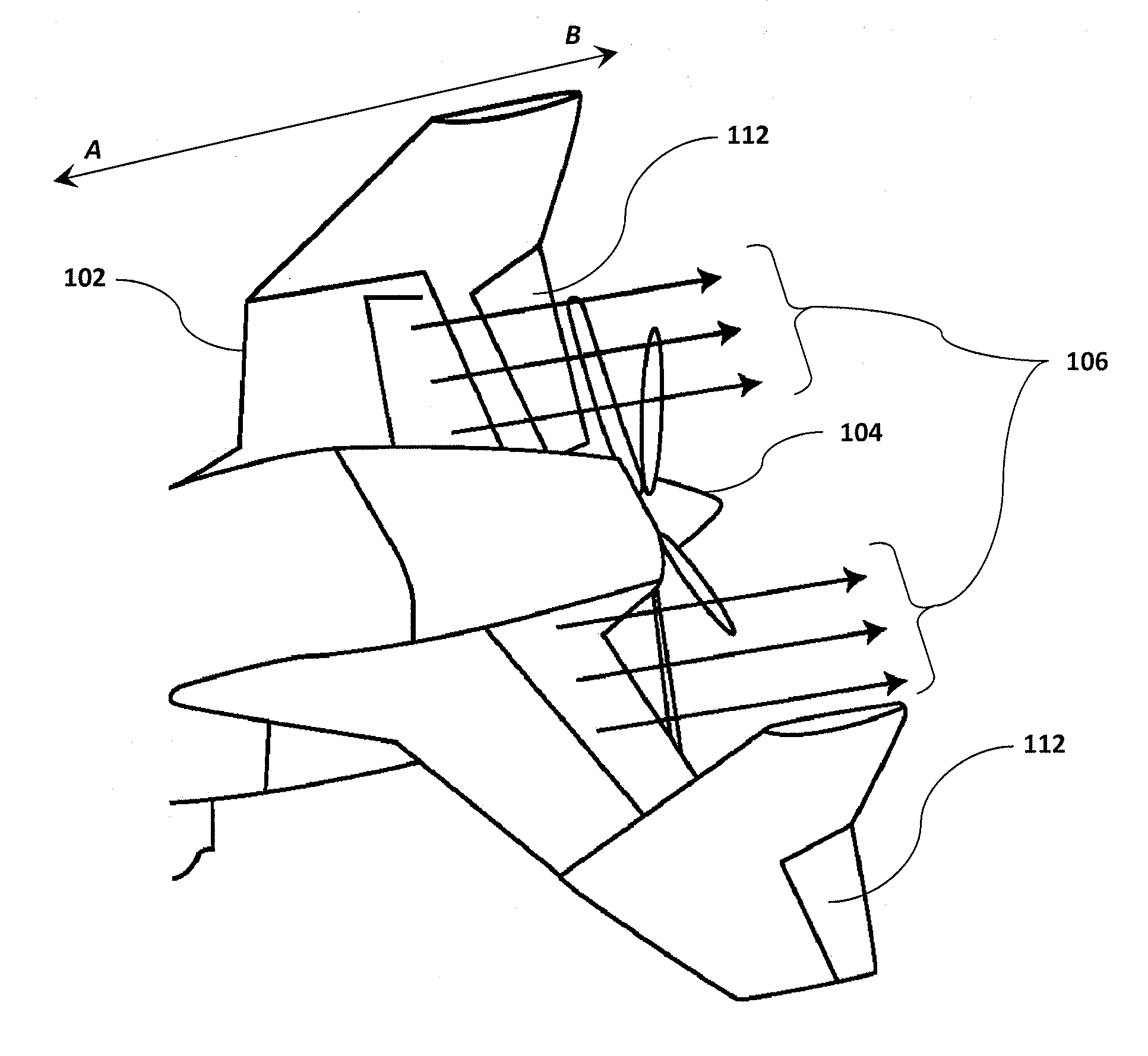 System and method for reducing the noise of pusher type aircraft propellers