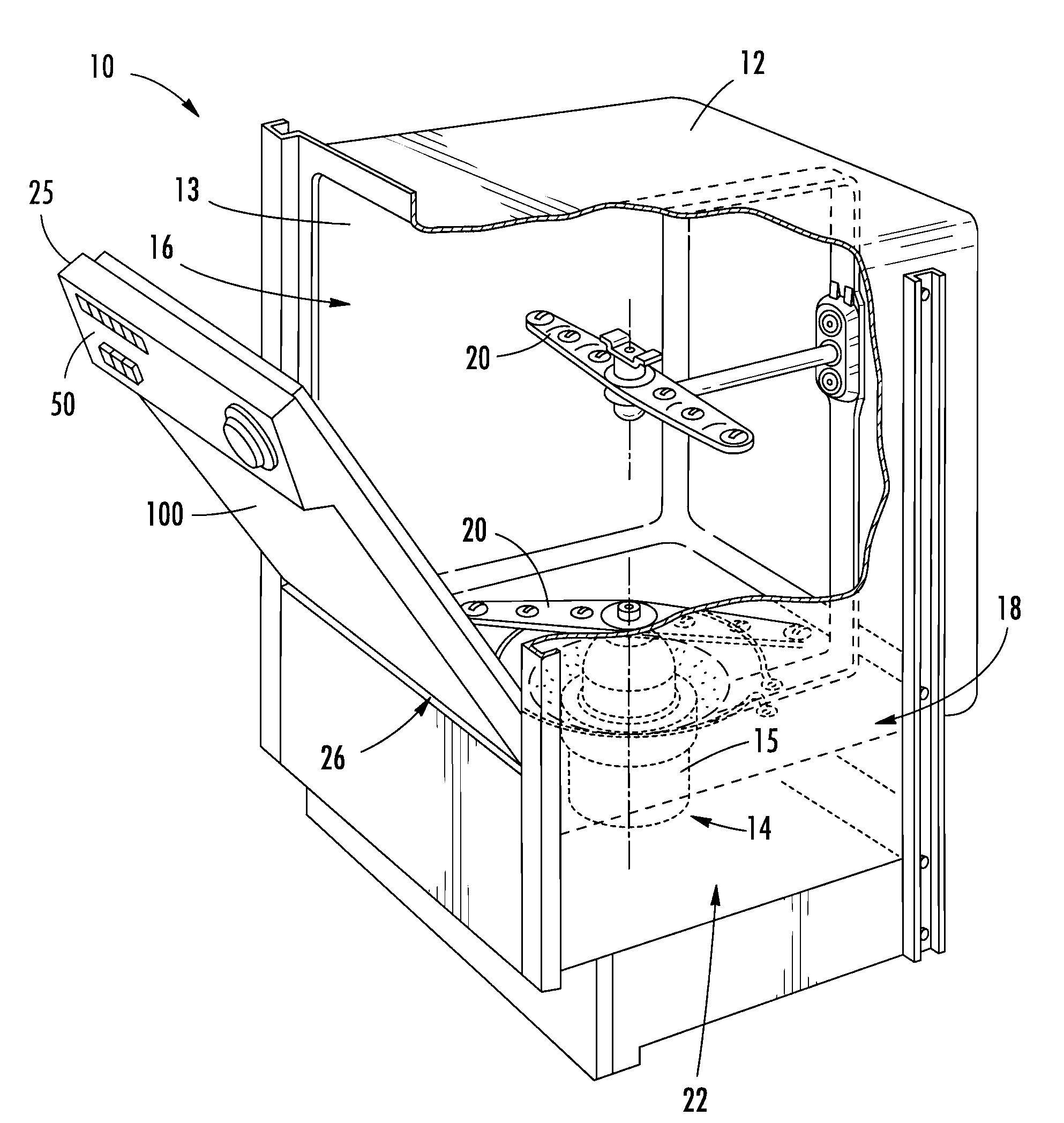 Protective arrangement for a control device associated with a dishwashing appliance, and associated apparatus and method