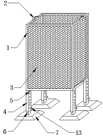 Supporting frame for facilitating clamping and fixing of submerged pump