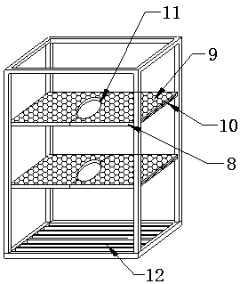 Supporting frame for facilitating clamping and fixing of submerged pump