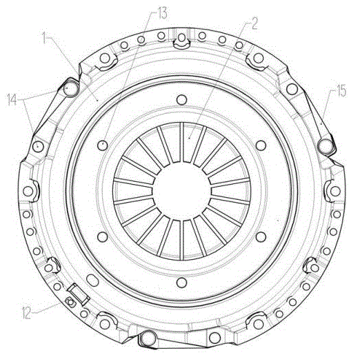 Pressing plate assembly for self-adjusting clutch cover assembly device