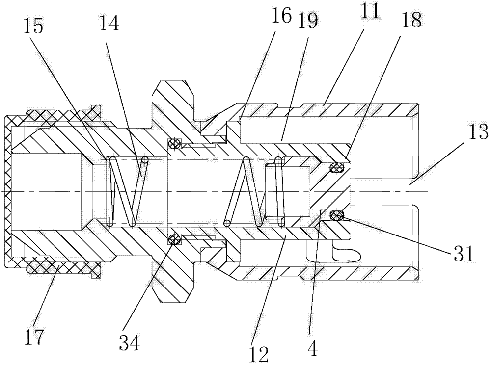 Self-pressure-relief quick coupling and working method thereof