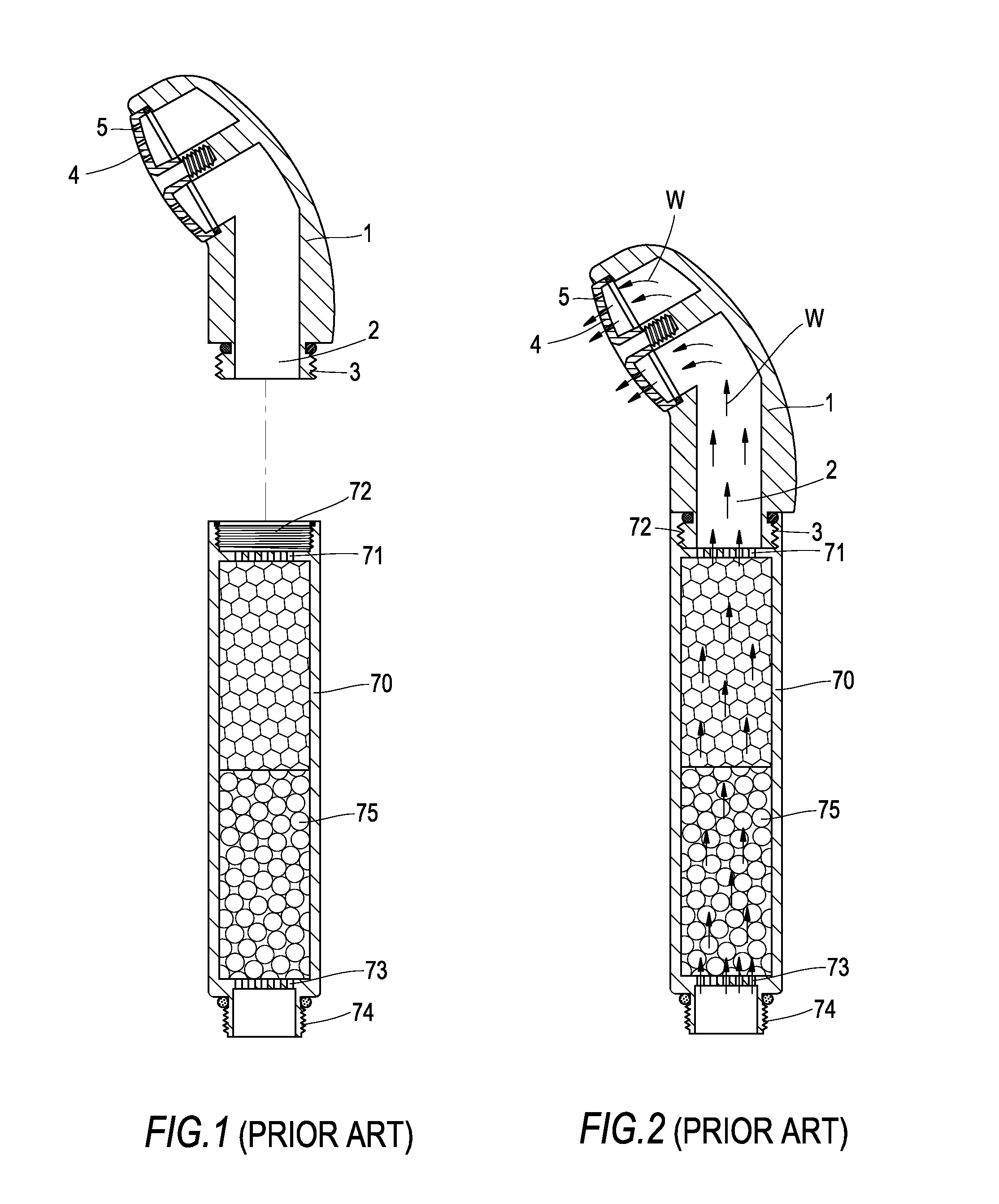 Warning device dedicated for replacing aged-filter in a handheld showerhead