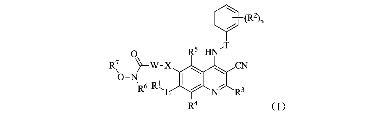 Quinolyl EGFR tyrosine kinase inhibitor containing zinc binding group