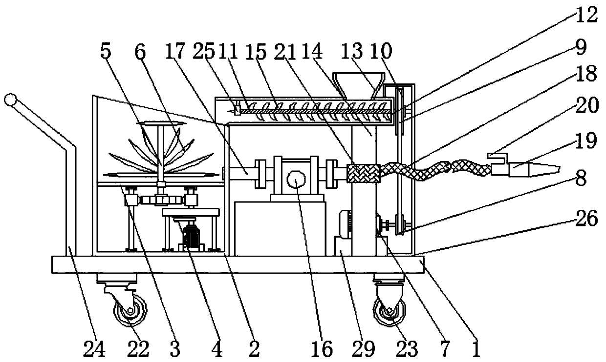 A high-efficiency concrete spraying machine