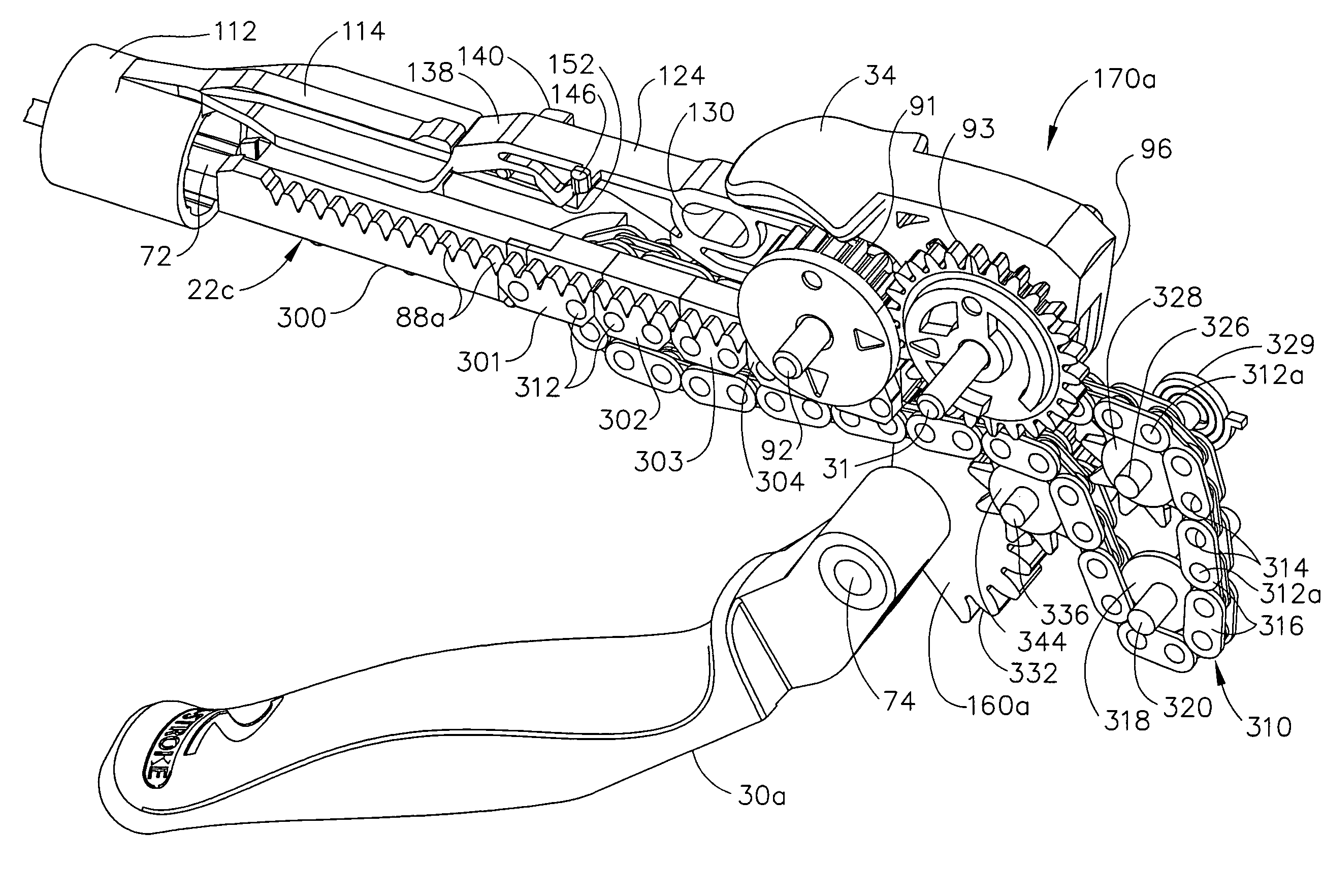 Surgical stapling instrument incorporating a multi-stroke firing mechanism with a flexible rack