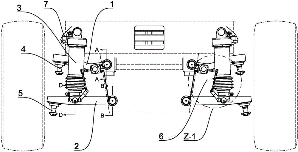 Independent suspension system for super-heavy chassis