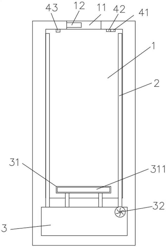 A fire-fighting device for an elevator