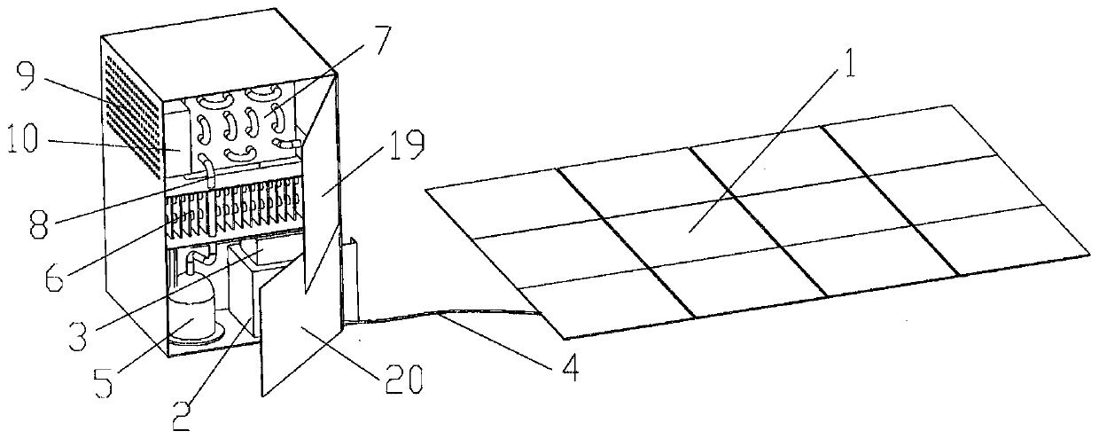 Portable solar-powered air water taking device