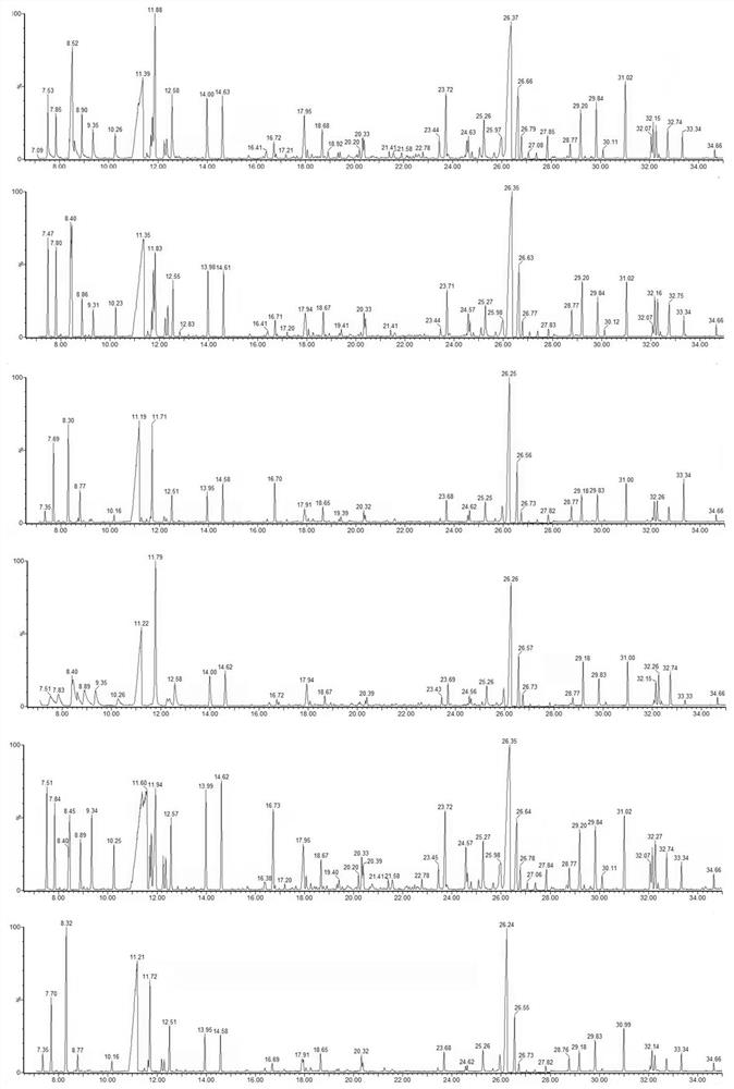 Serum metabonomics analysis method for rats treating hypertension caused by high fat diet