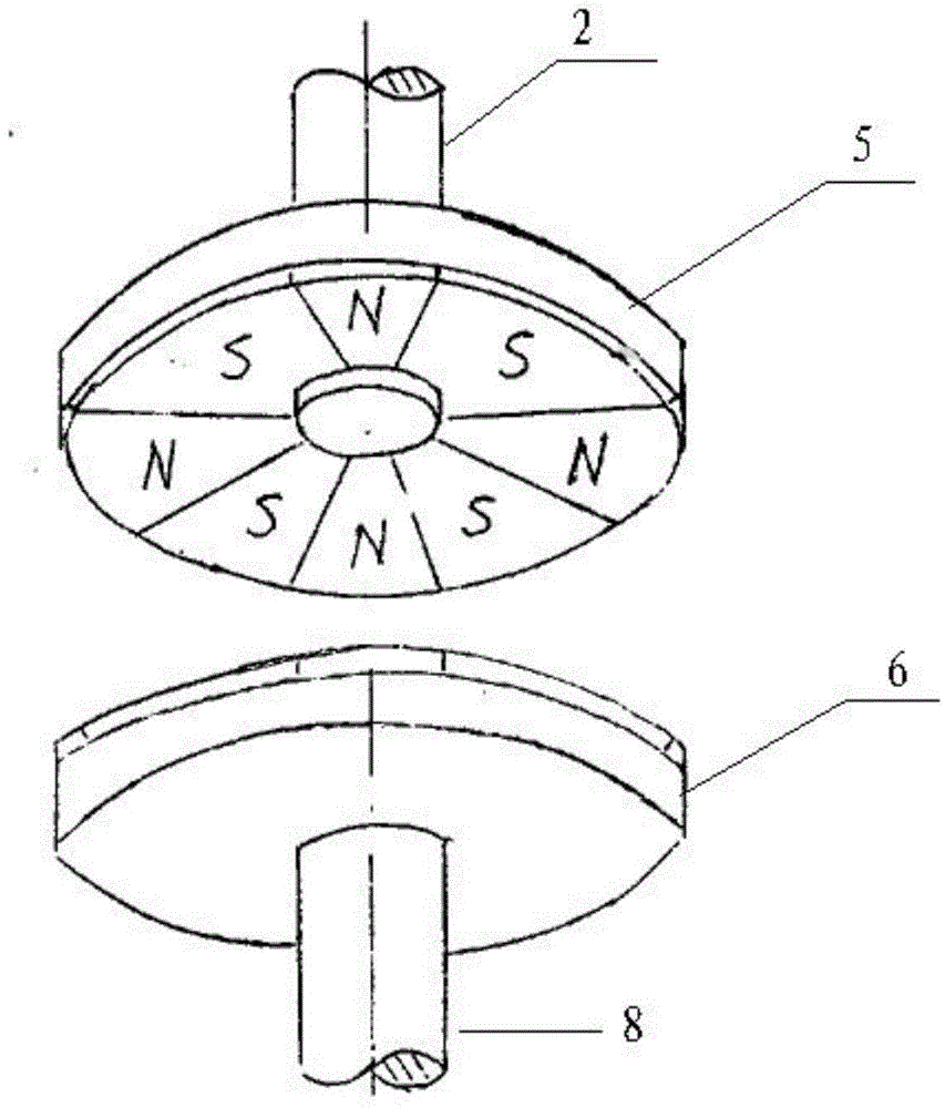 Permanent magnet driving type full-sealing seabed electricity taking device