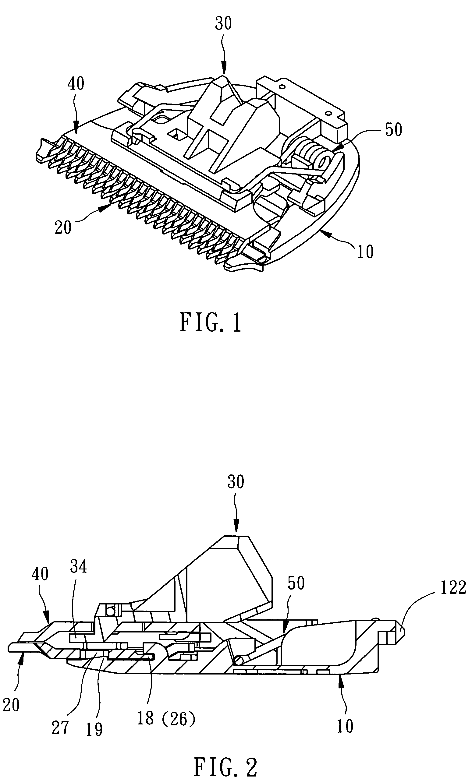 Cutter assembly for hair clipper