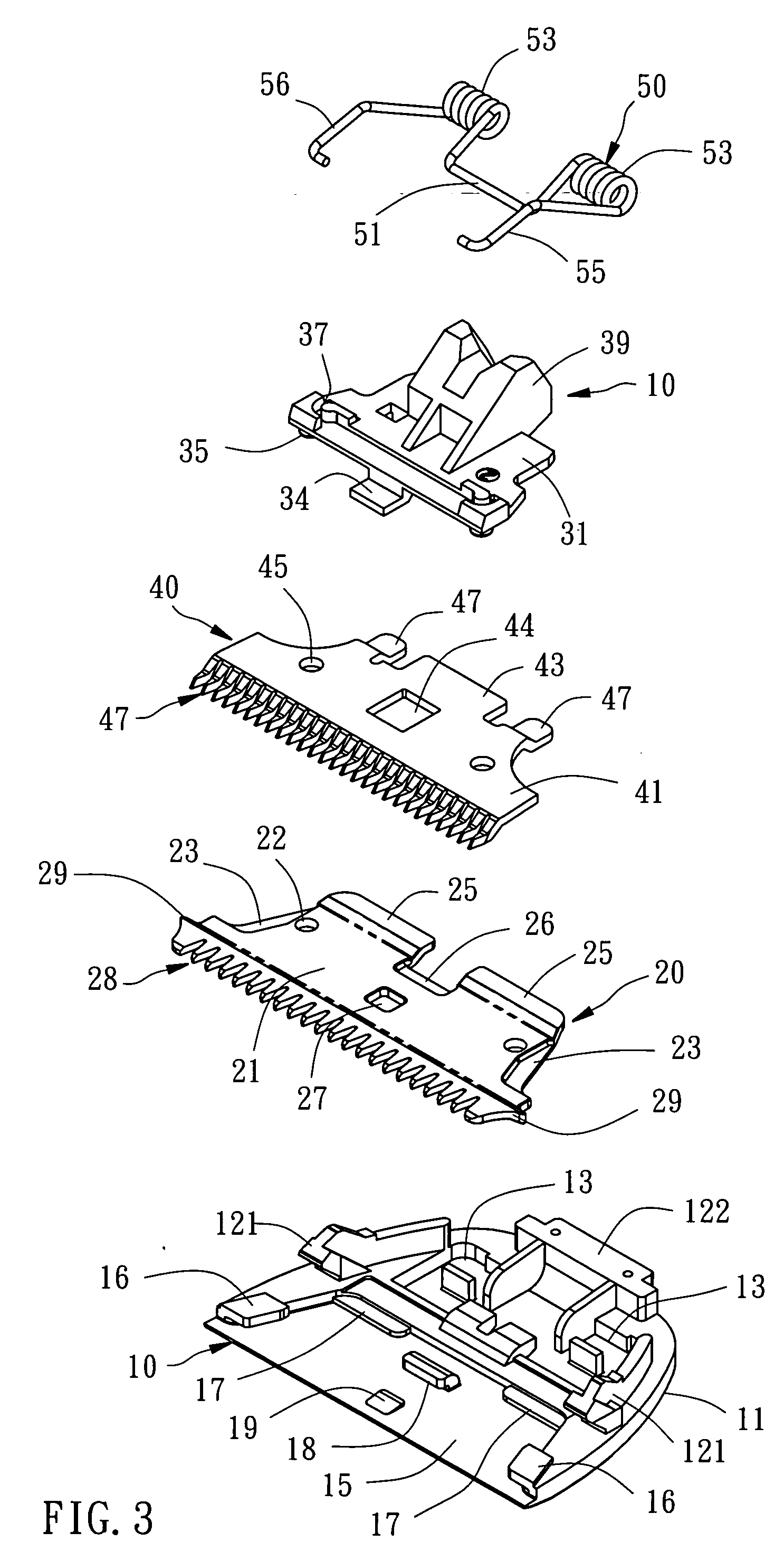 Cutter assembly for hair clipper