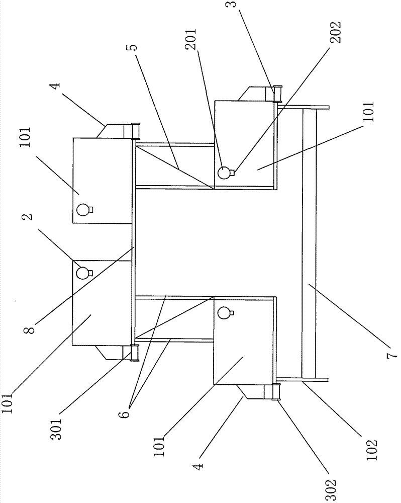 Automatic feeding and dung discharging system for breeding rex rabbits