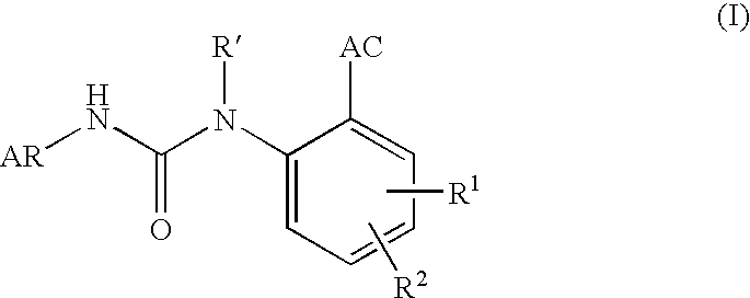 Aryl ureido benzoic acid derivatives and their use