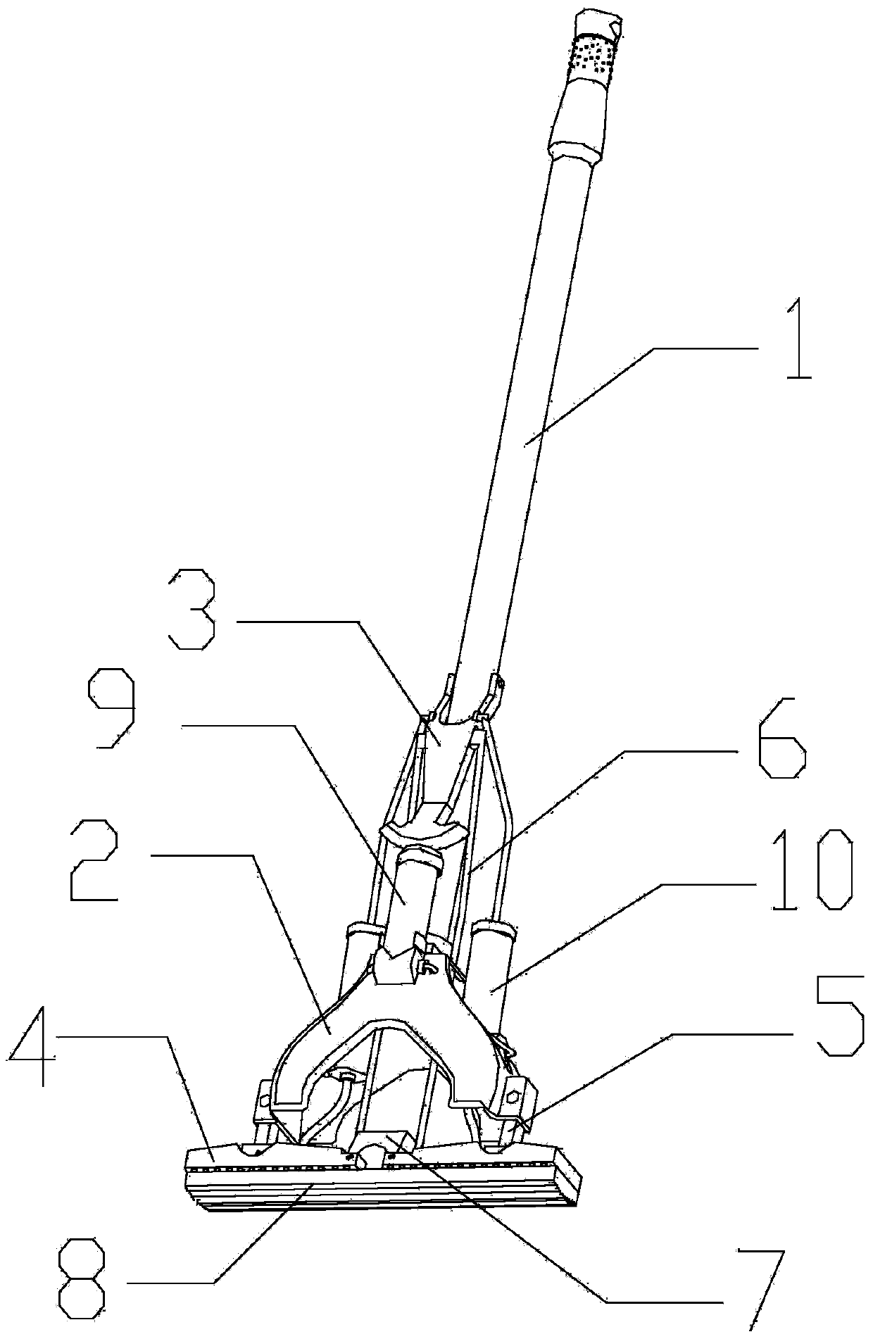 Water-saving mop based on medium flow and pressure principle and application method thereof