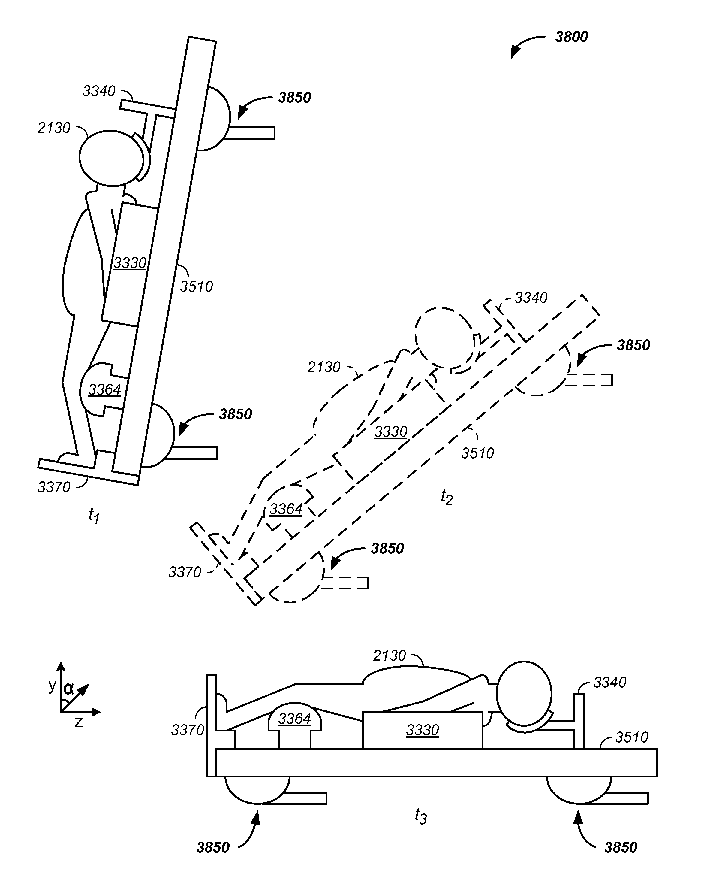 Charged particle treatment, rapid patient positioning apparatus and method of use thereof