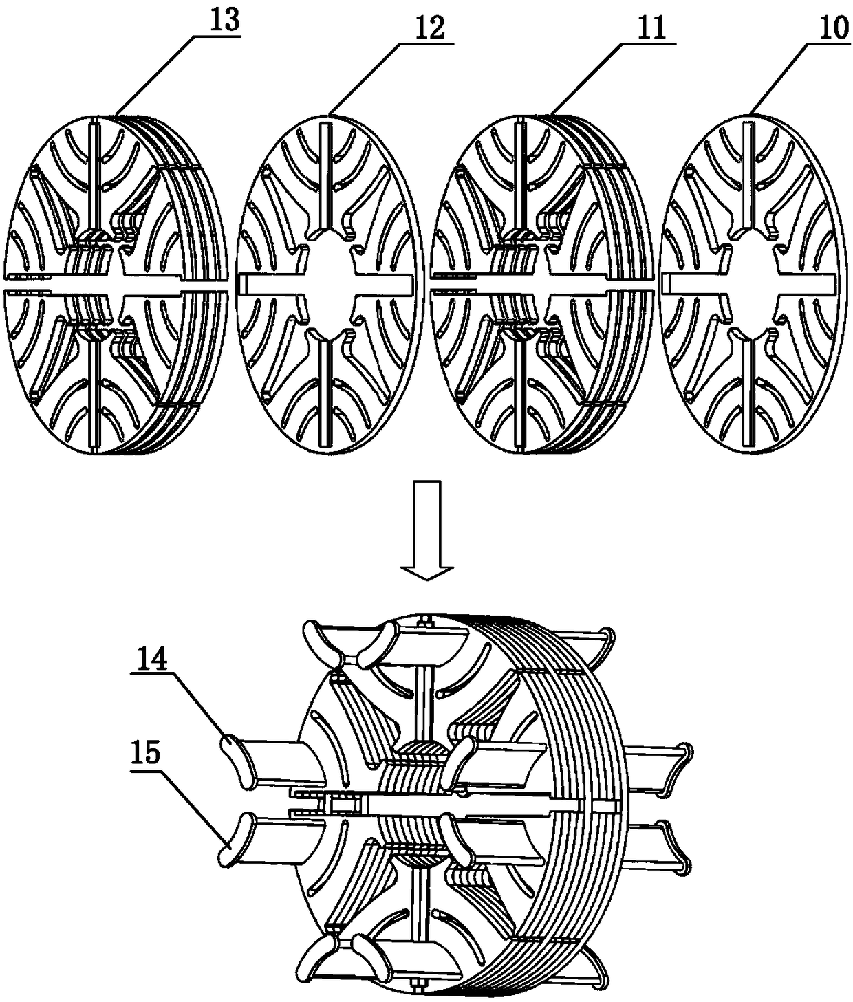 Rotor core of a variable flux permanent magnet synchronous motor