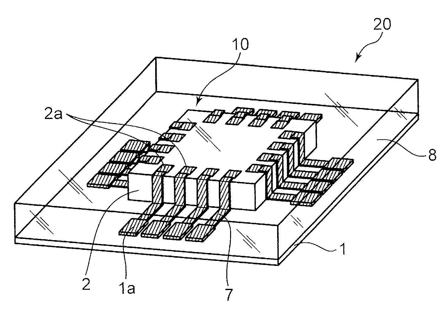 Three-dimensional structure in which wiring is provided on its surface