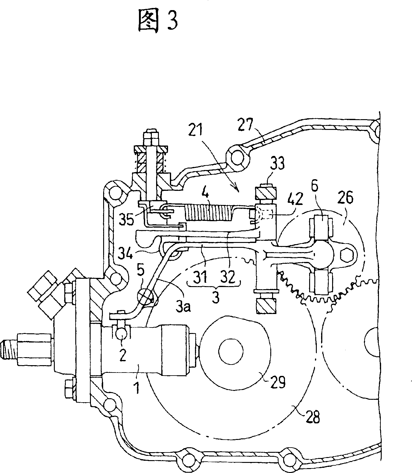 Centrifugal governor for transverse diesel motor