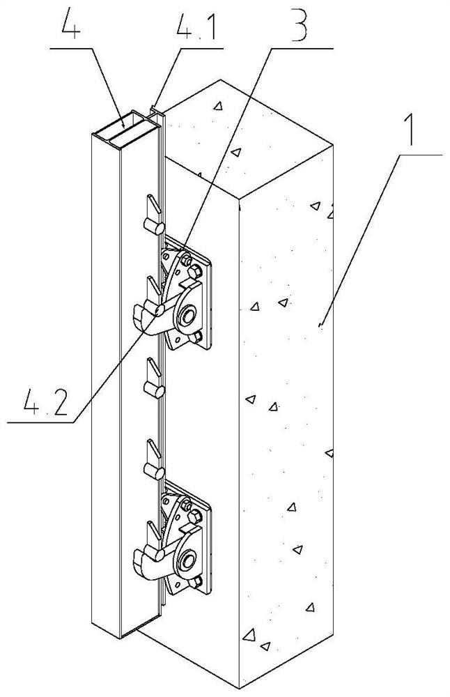 Rail-frame integrated wall-attached support device and jacking method thereof