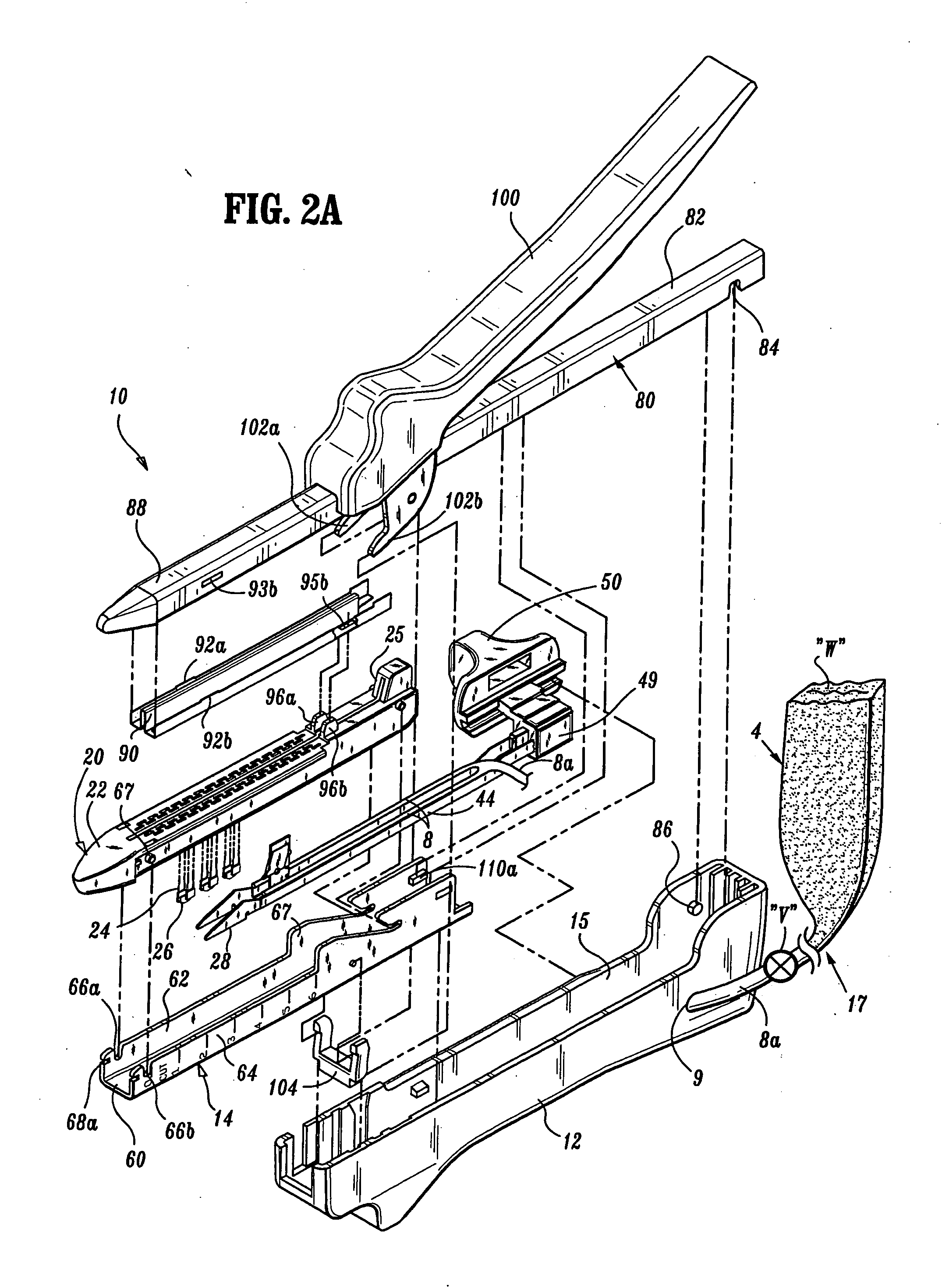 Surgical stapling apparatus having a wound closure material applicator assembly