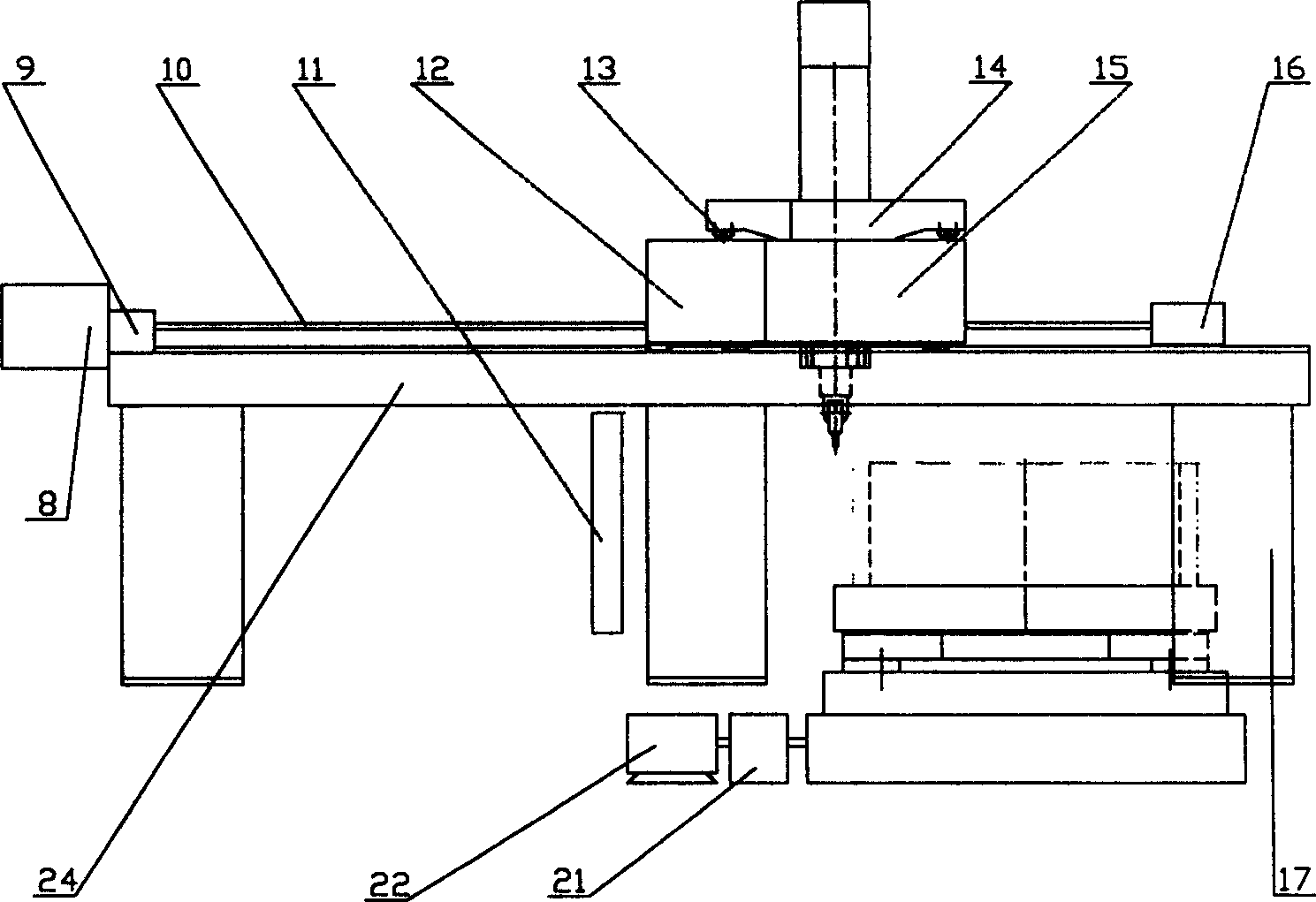 Elevated platform type automatic processing center of lathe and milling machine of five shafts