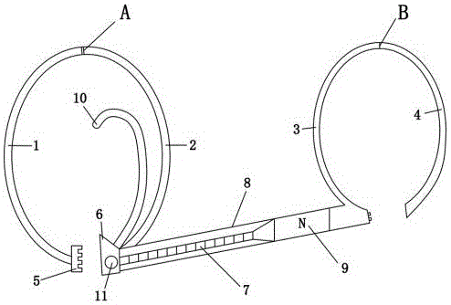 Double-clamp fish slitter provided with push rod