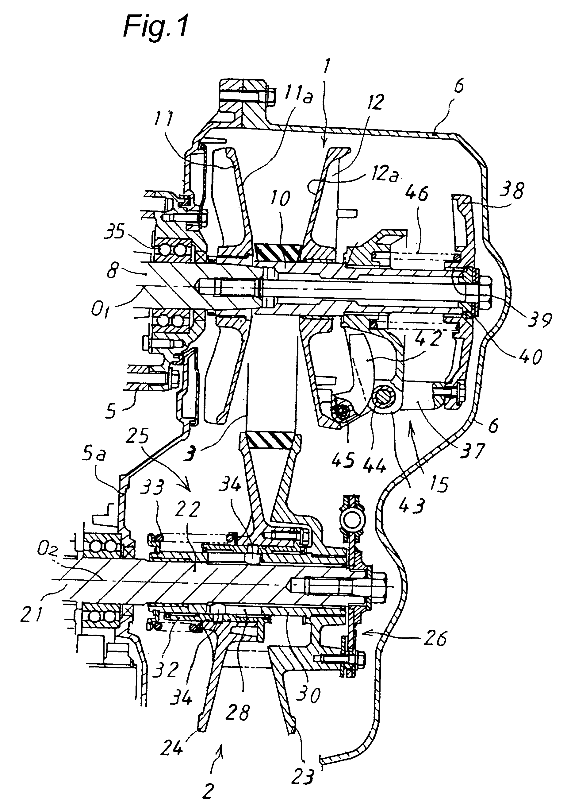Automatic V-belt transmission