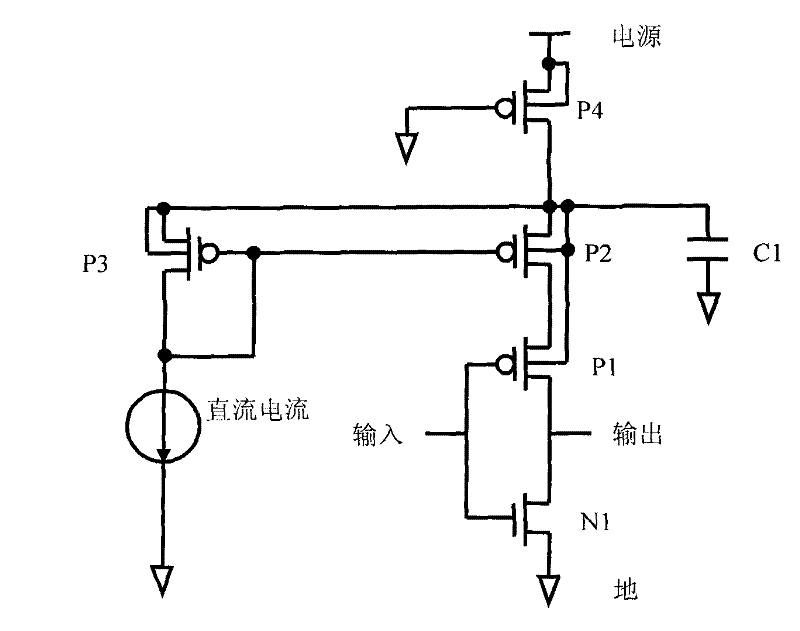 A circuit for reducing CMOS transient power consumption