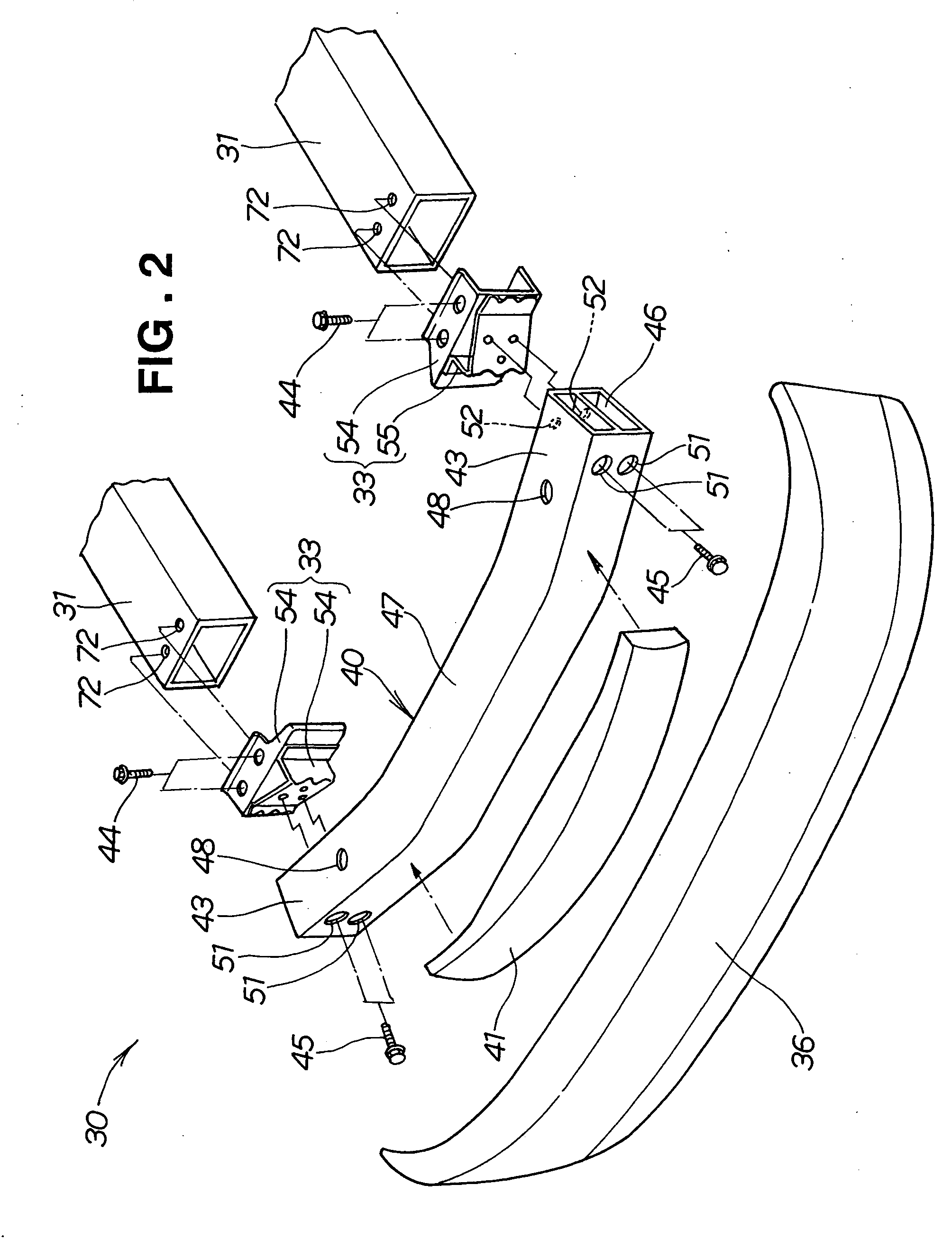 Vehicle bumper beam mounting structure