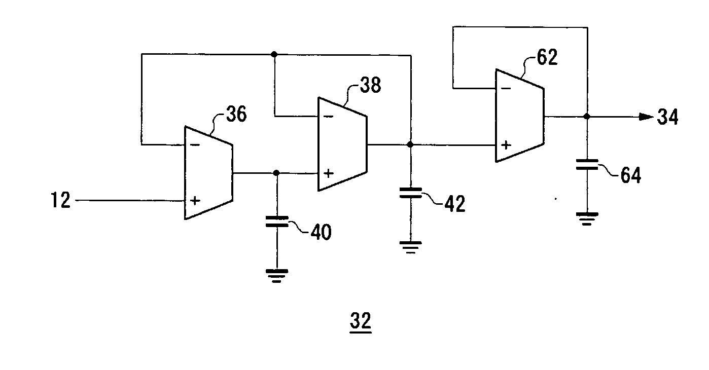 Active filer circuit for limiting band of input signal