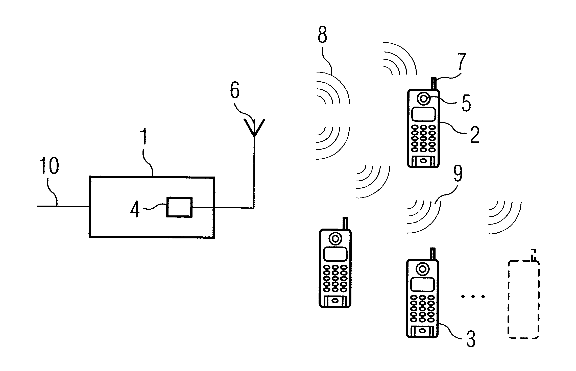 Method and device for radio transmission of data by means of frequency hops