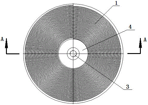 Archimedes spiral stripe lapping disc for ultra-precision lapping processing
