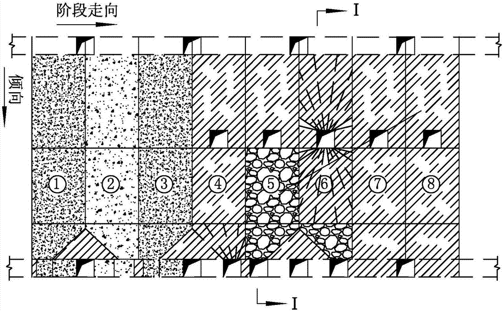 Collaborative mining method of rock-drilling stage and filling after inclined medium-thick ore body