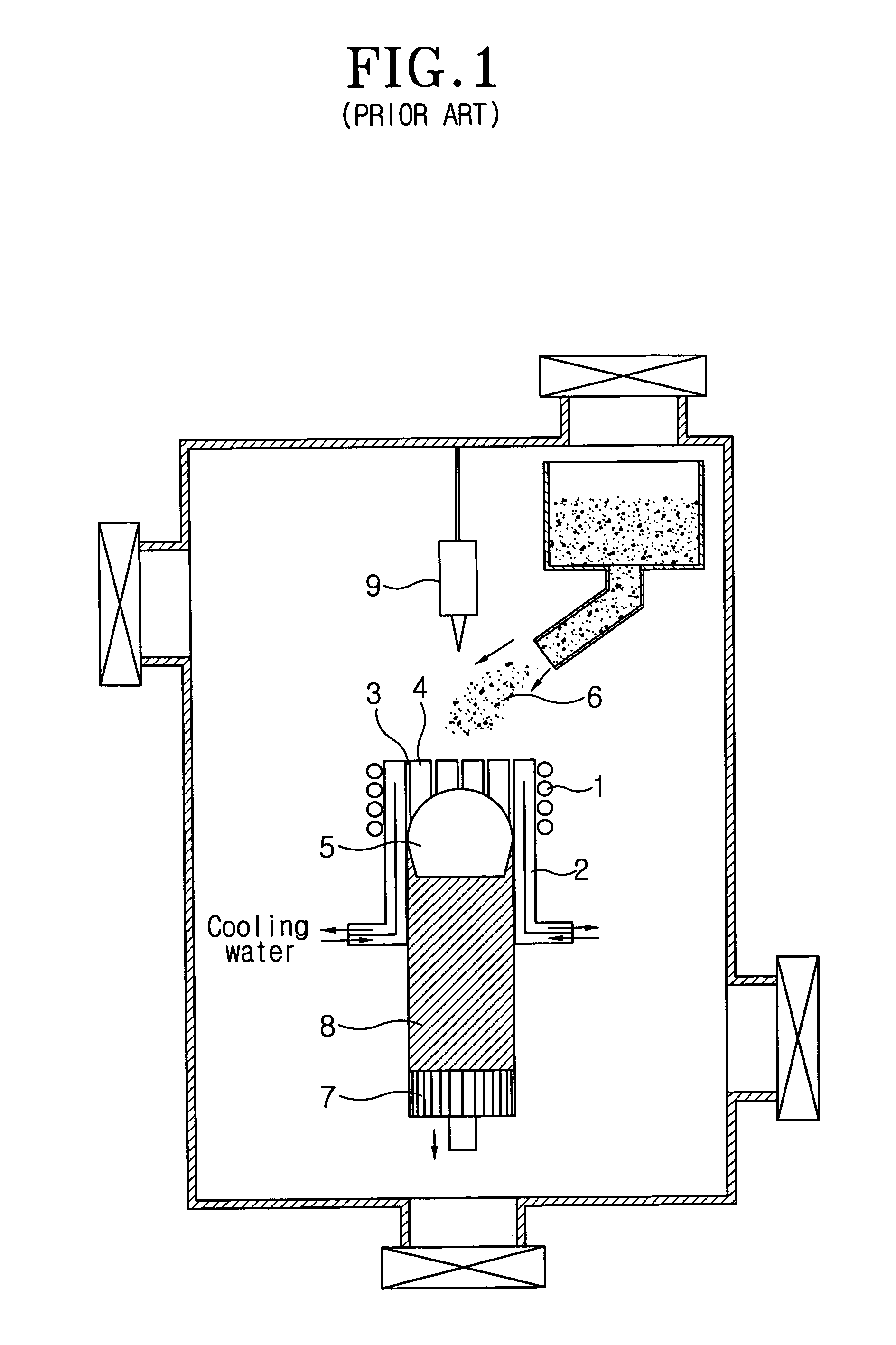 Electromagnetic continuous casting apparatus for materials possessing high melting temperature and low electric conductance