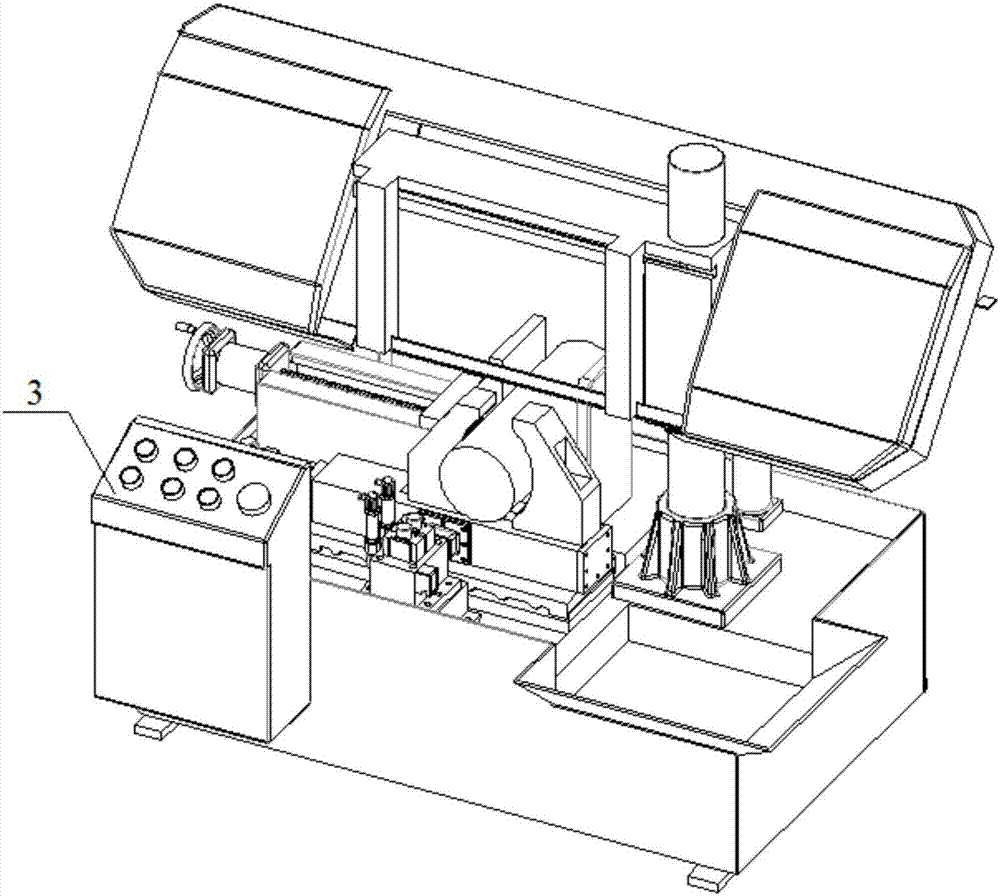 Workpiece tension and compression vibration excitation device and method for metal band saw sawing