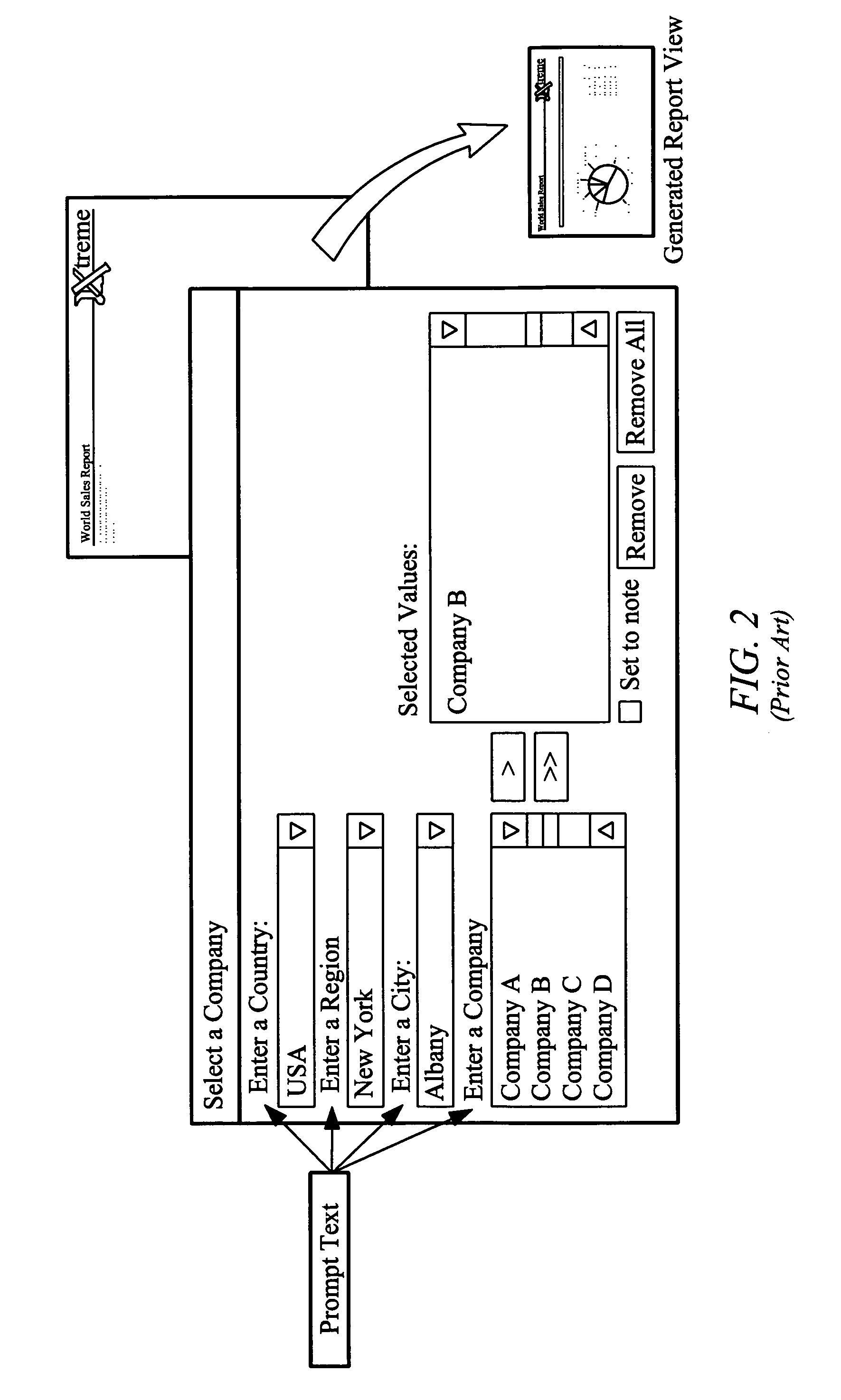Apparatus and method for generating reports from shared objects