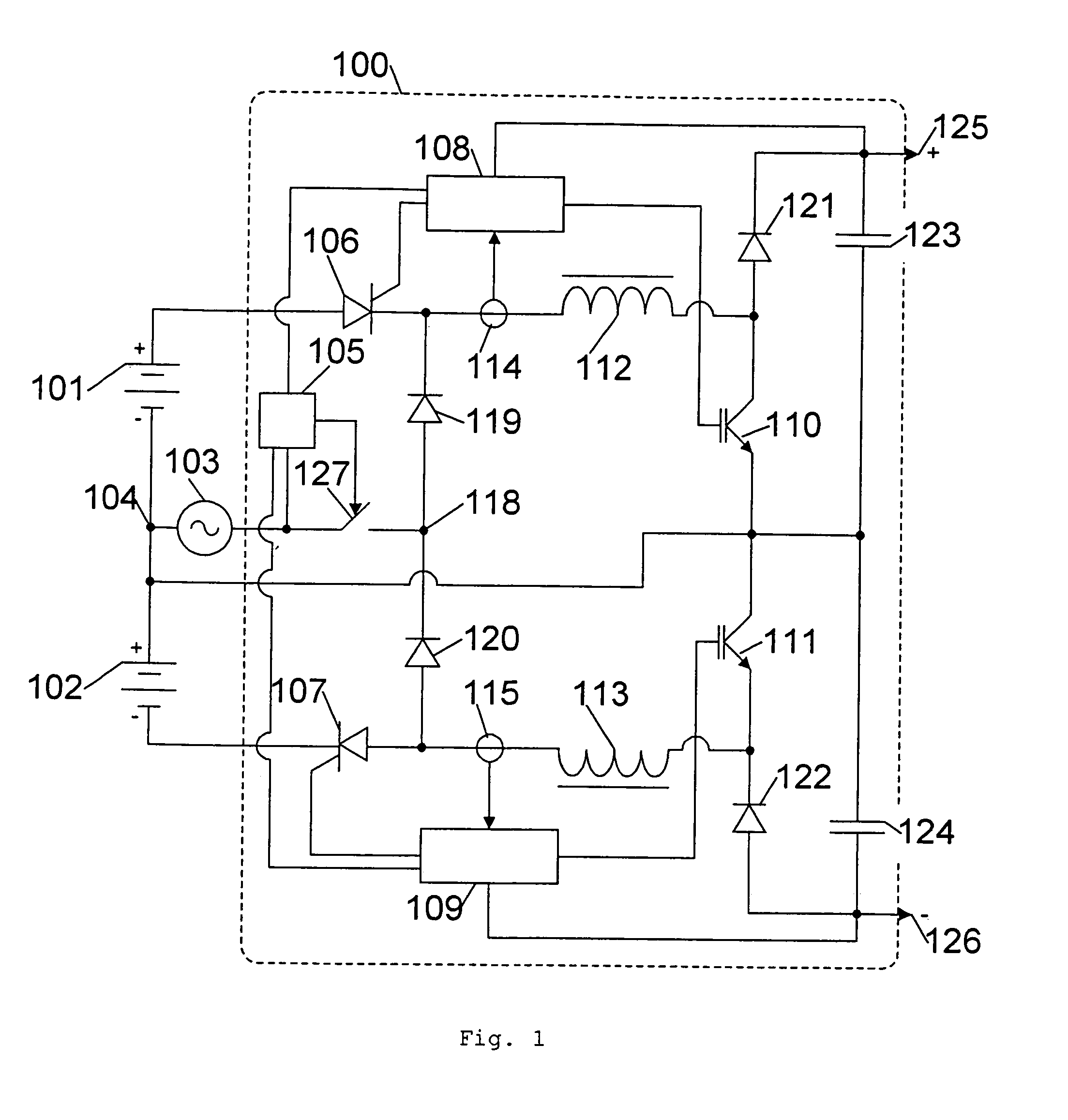 Combined AC-DC to DC converter