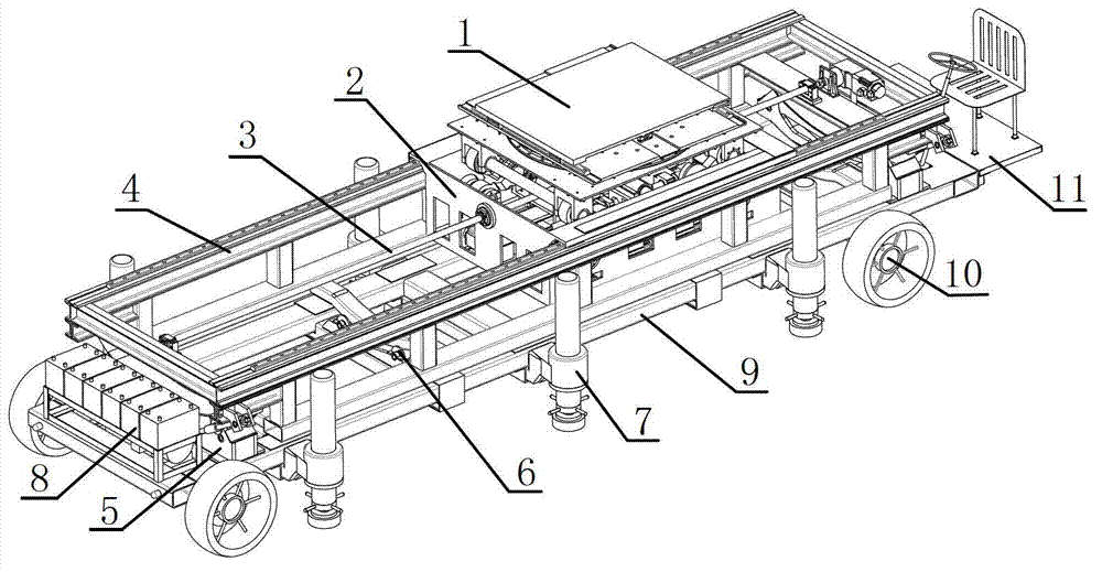 Numerical-control electric frame truck for airplane engine mounting