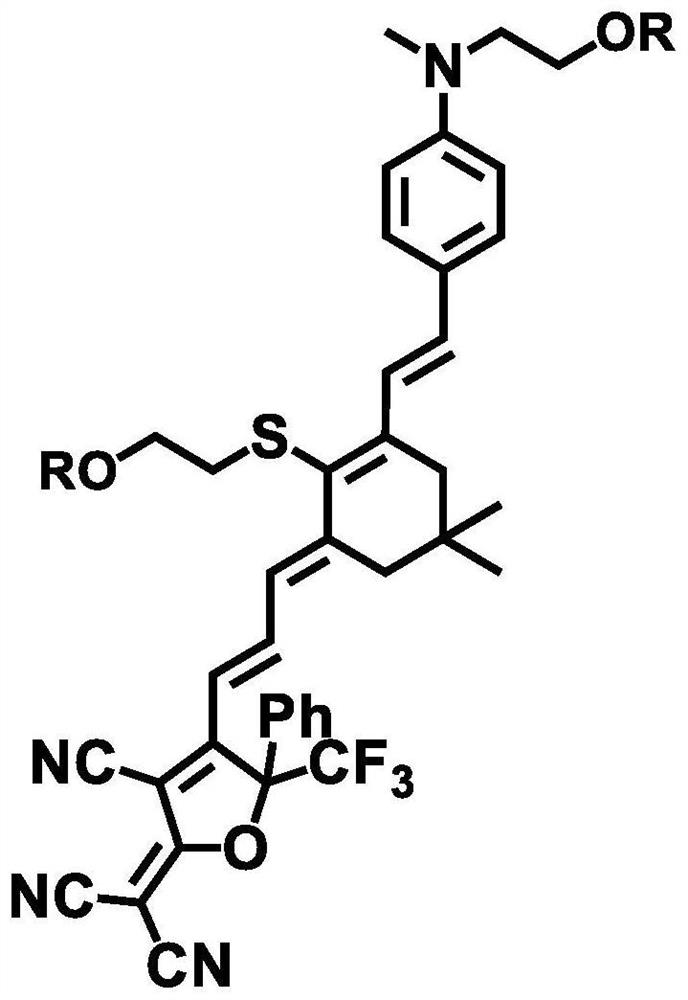 Self-assembled organic optical nonlinear chromophore as well as synthesis method and application thereof