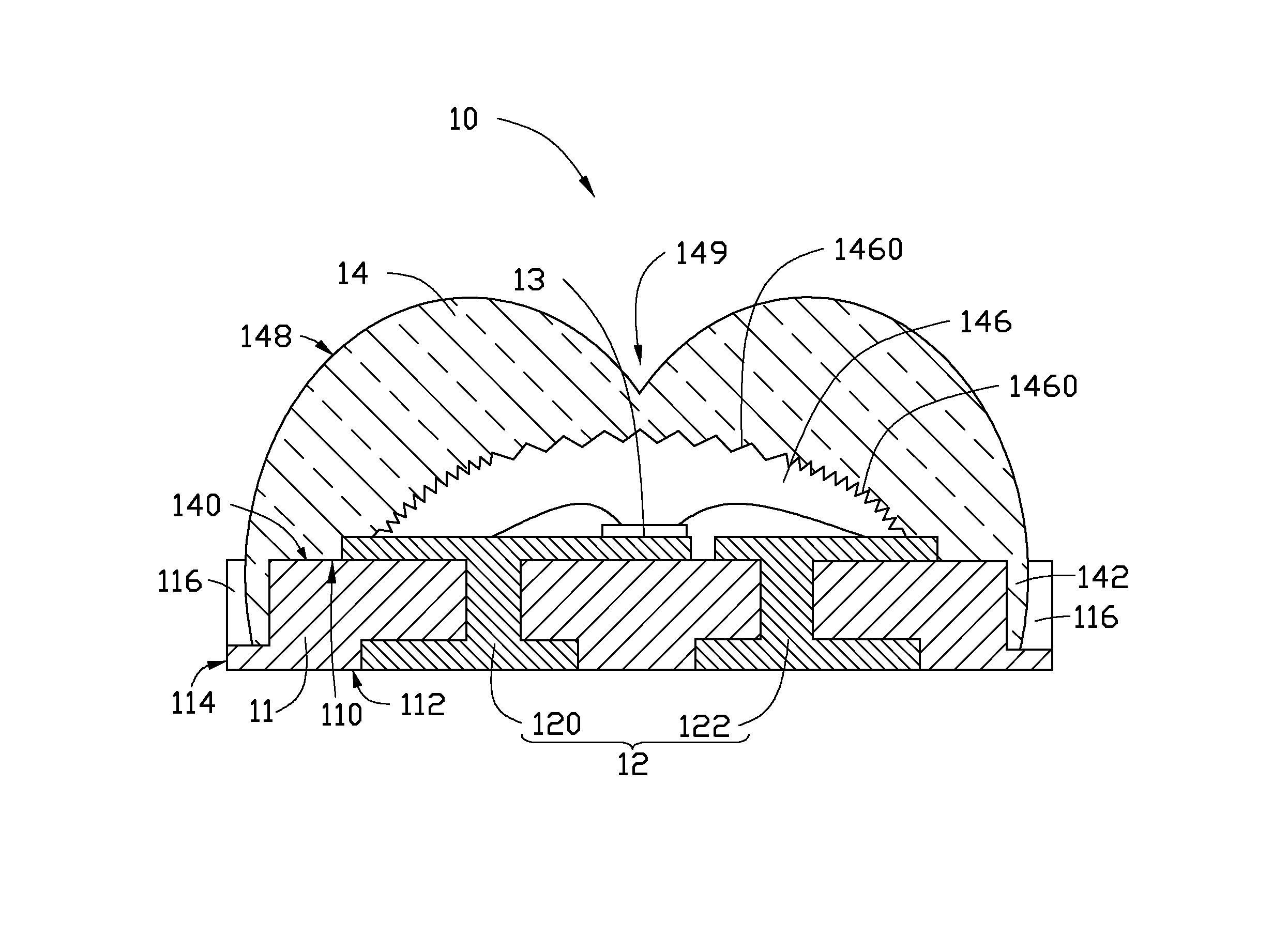 Light emitting diode package with improved optical lens structure