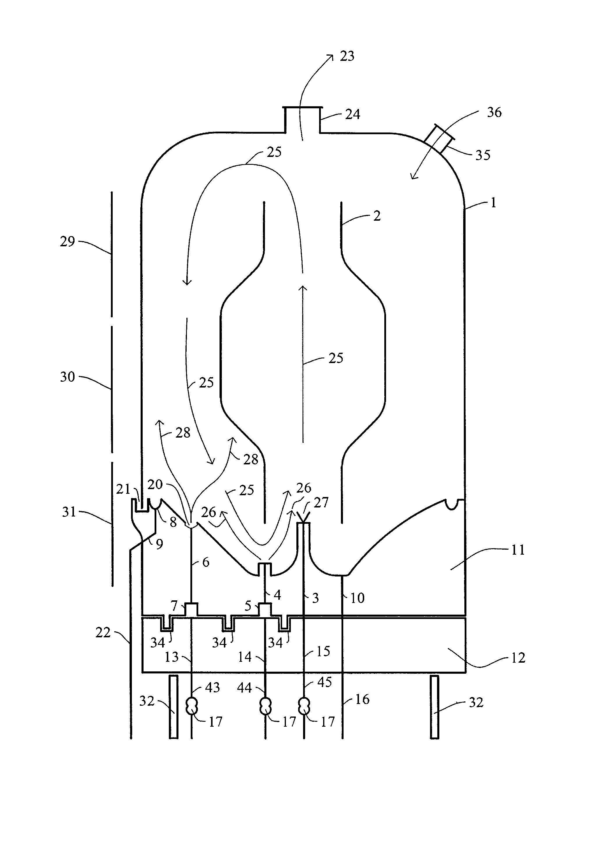 Draft Tube Fluidized Bed Reactor for Deposition of Granular Silicon