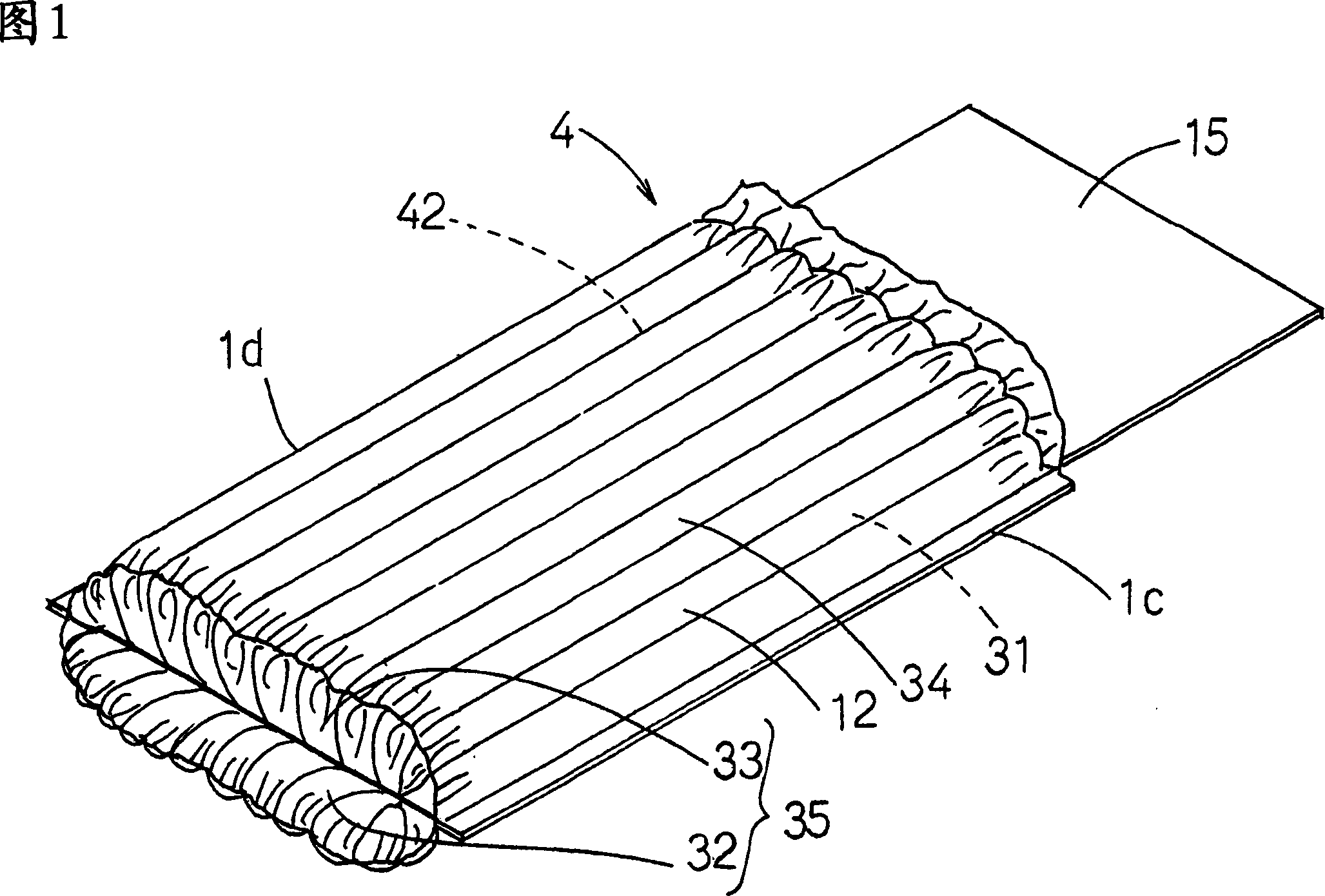 Cubic cushioning material and prodn. method thereof