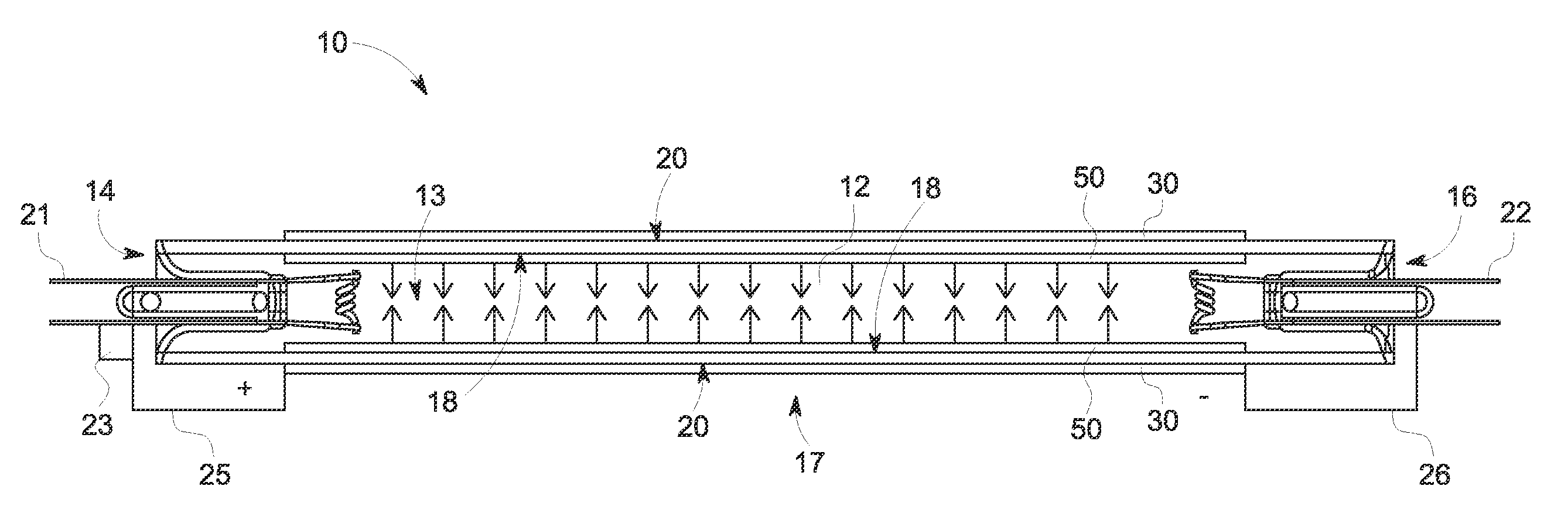 Resistive thin layer heating of fluorescent lamp