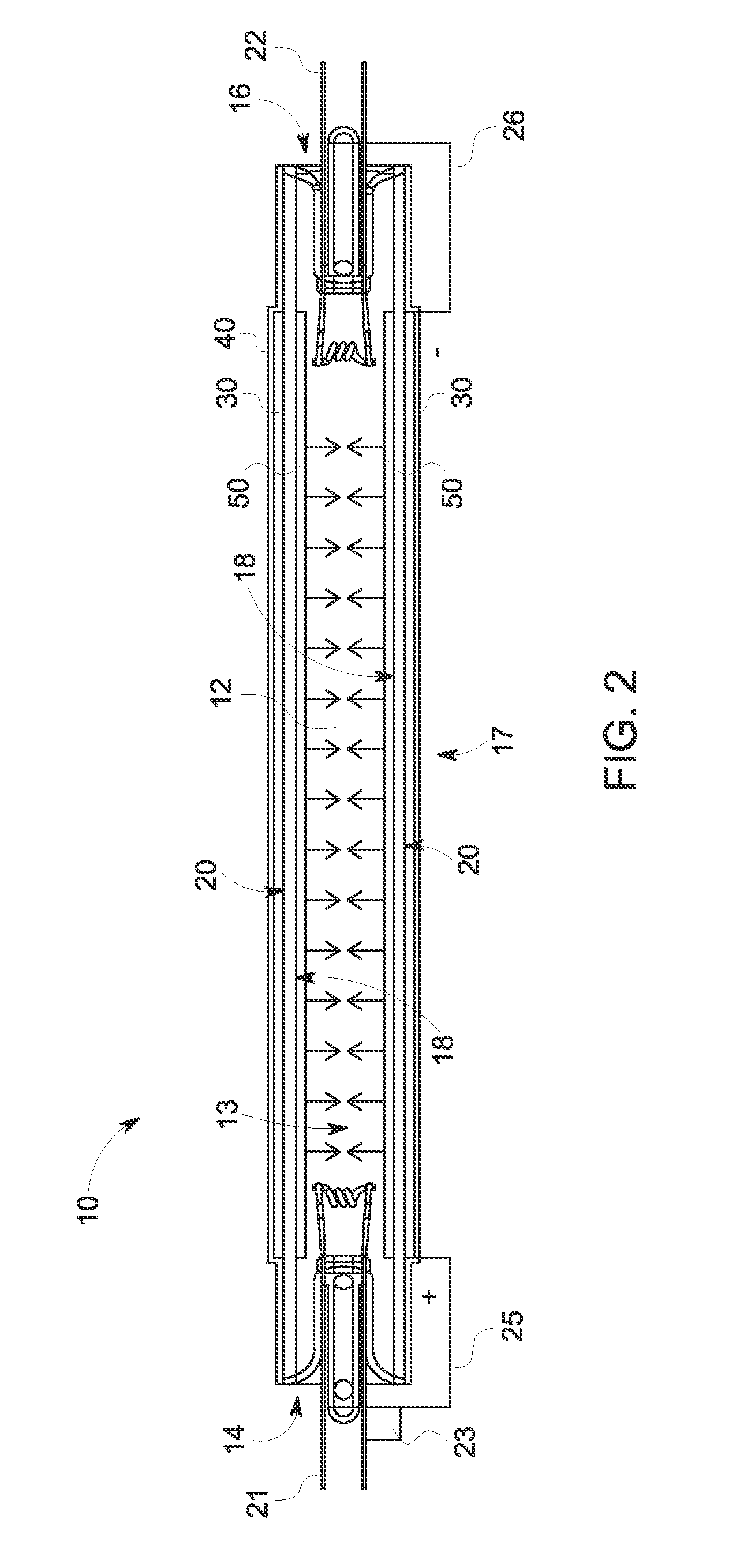 Resistive thin layer heating of fluorescent lamp