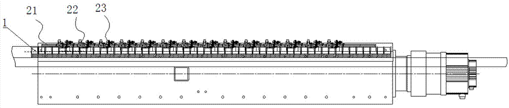 A kind of automatic yarn laying mechanism of glass fiber pultrusion grid continuous production line