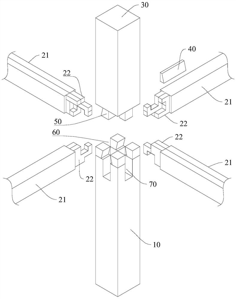 Beam-column mortise and tenon joint structure