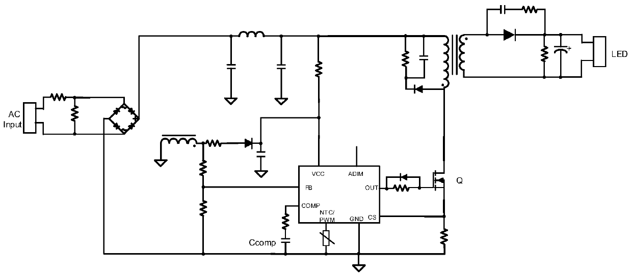 LED dimming drive circuit and switching power supply